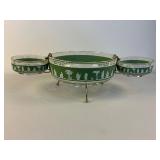 Mid-Century Modern Jeannette Glass Hellenic Greek Design Chip & Dip Set