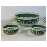 Mid-Century Modern Jeannette Glass Hellenic Greek Design Chip & Dip Set