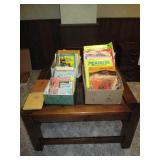 Square glass top wood Coffee table ...