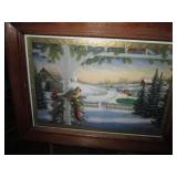 Covered tote with framed 6×8in wal...