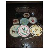 Vintage glass and metal serving pie...