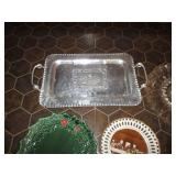 Vintage glass and metal serving pie...