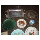 Vintage glass and metal serving pie...