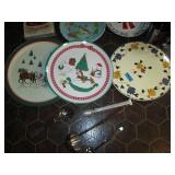 Vintage glass and metal serving pie...