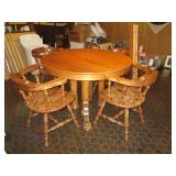 Round Wood Pedestal Clawfoot dining...