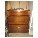 Mid-Century hardwood 5-drawer highb...
