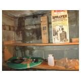Sprayer, hose, fire extinguisher an...