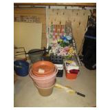 Lot of planters, sprinkling cans, a...