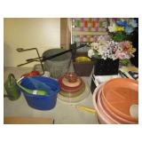 Lot of planters, sprinkling cans, a...
