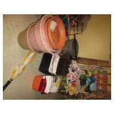 Lot of planters, sprinkling cans, a...