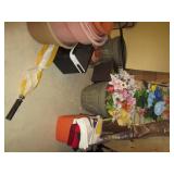 Lot of planters, sprinkling cans, a...