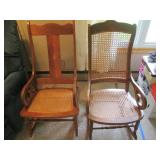 (2) Mismatched Vintage Wood rocking...