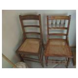 (2) Mismatched Vintage Wood chairs ...