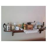 Long wood Wall shelf complete with ...