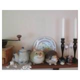 Long wood Wall shelf complete with ...