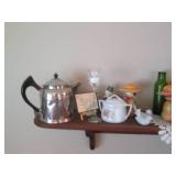 Long wood Wall shelf complete with ...