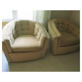 Pair Soft tan Vintage swiveling lou...