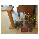 Squared Wood pedestal style plant s...