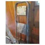 Metal step ladder with wood folding ladder