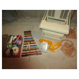 Vintage toys, ring toss, ribbon, an...