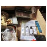 Drawer of assorted hardware, rulers...