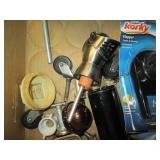 Drawer of assorted hardware, rulers...