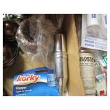 Drawer of assorted hardware, rulers...