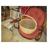 lot of 2 chairs and a basket...