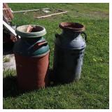 A lot of 2 Large Vintage Milk Cans