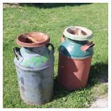 A lot of 2 Large Vintage Milk Cans
