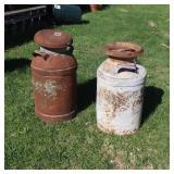 Lot of 2 VINTAGE LARGE MILK CANS