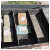 Vintage tackle box with vintage lures and other accessories