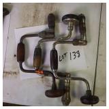 Lot of 3 vintage hand drills