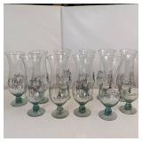 11 pc Hurricane glass set Bourbon Street
