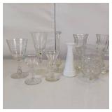 11 PC V&G GLASSWARE ** VASES ** PITCHER ** CANDLE ** WINE