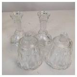 11 PC V&G GLASSWARE ** VASES ** PITCHER ** CANDLE ** WINE