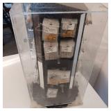 ACRYLIC DISPLAY CASE ** ROTARY WITH MISC. JEWELRY AND BEADS
