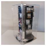 ACRYLIC DISPLAY CASE ** ROTARY WITH MISC. JEWELRY AND BEADS