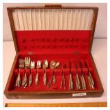 SET OF PLATED SILVER WARE IN BOX