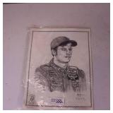 PRINT OF DRAWING OF BUD DRIVER ** RACE CAR ** DALE EARNHARDT JUNIOR **  BY ATKINS COPYRIGHT LITHOGRAPH