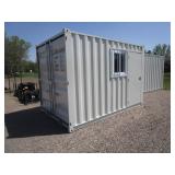 7x10 Storage Container/Jobsite Office w/Side Walk in Door & Window