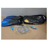 Cressi Adult Rondine Palau Fin Snorkel Set - Fin Size L/XL