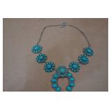 Squash Blossum Turquoise Necklace and Earrings
