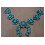 Squash Blossum Turquoise Necklace and Earrings
