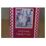 Country Chic 4-Piece Glass Mug Set - 17oz