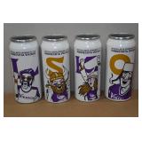 Set of 4 Minnesota Viking Aluminum Drinking Glasses