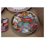 Assorted Beverage Collectables - Tip Trays, Plates, Metal Sign