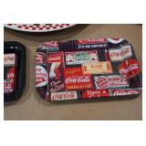 Assorted Beverage Collectables - Tip Trays, Plates, Metal Sign