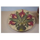 Large Decorative Clay Plate and Vase
