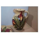 Large Decorative Clay Plate and Vase